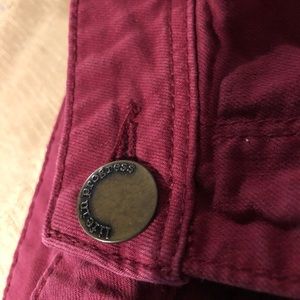 "Life In Progress" Red Skinny Jeans